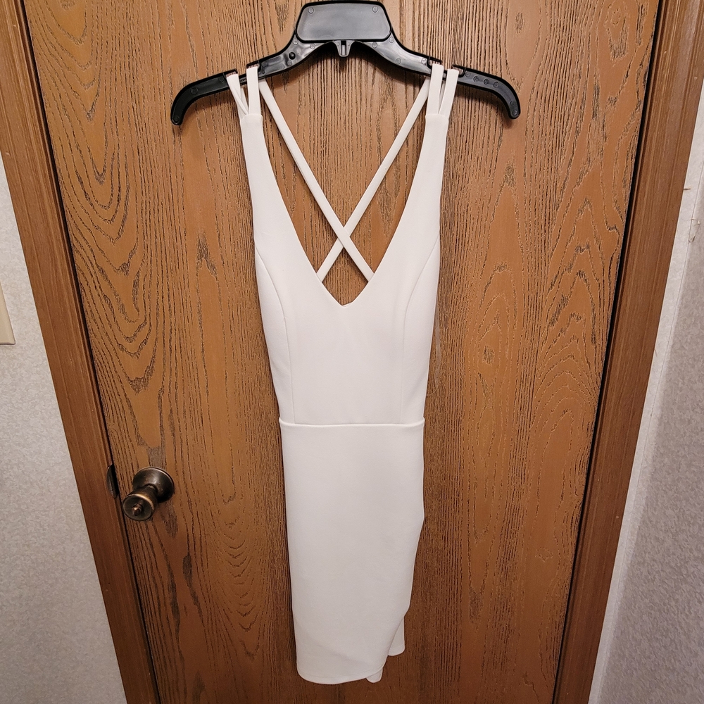 Crystal Doll White Strappy Mini Dress